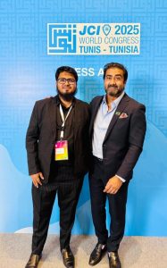 With JCI Bangladesh National President Senator Kazi Fahad, During JCI World Congress- 2025. Tunis, Tunisia